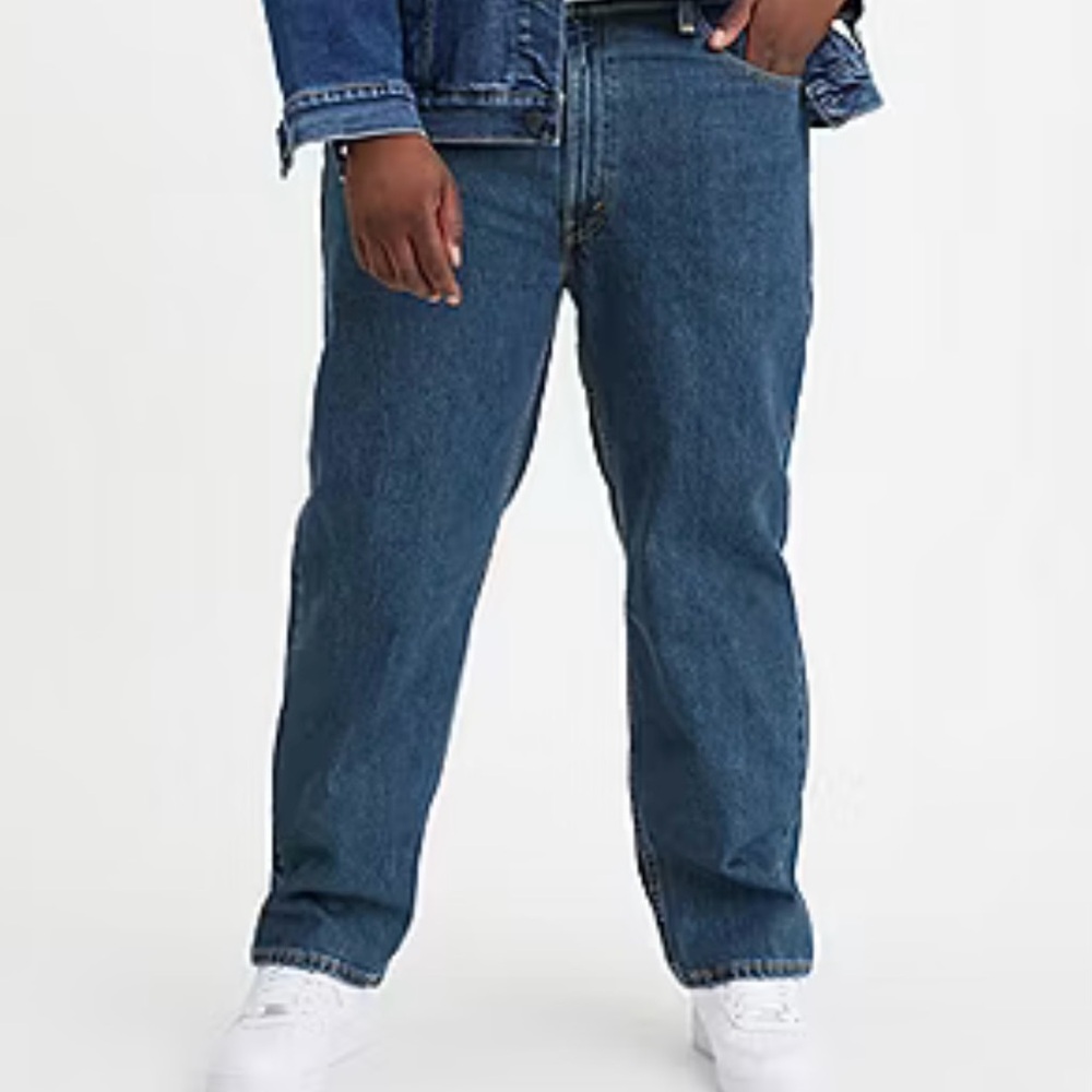 Levis 550 Jeans Men 54x28 Blue Relaxed Fit Straight Leg Dark Wash Denim Big Tall